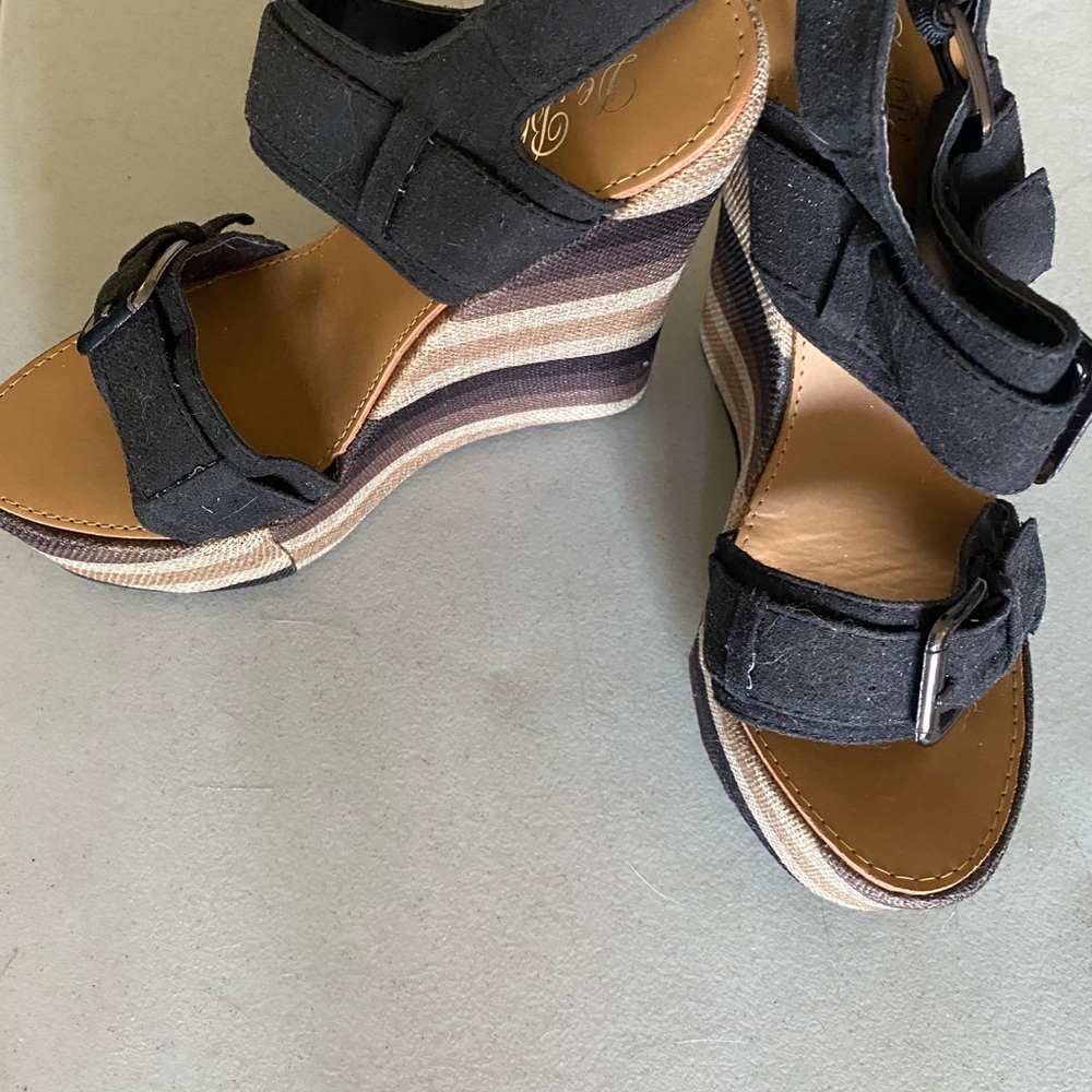 Black Wedge Sandals